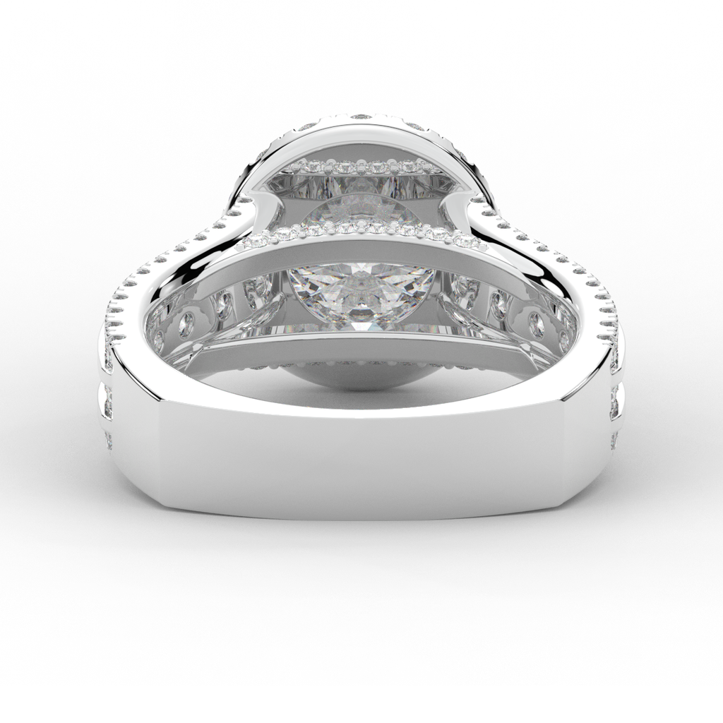 2.90CT.TW ROUND LAB DIAMOND HALO ENGAGEMENT RING - Nazarelle