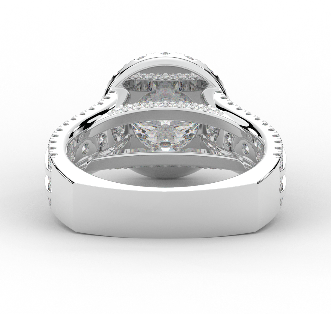 2.90CT.TW ROUND LAB DIAMOND HALO ENGAGEMENT RING - Nazarelle