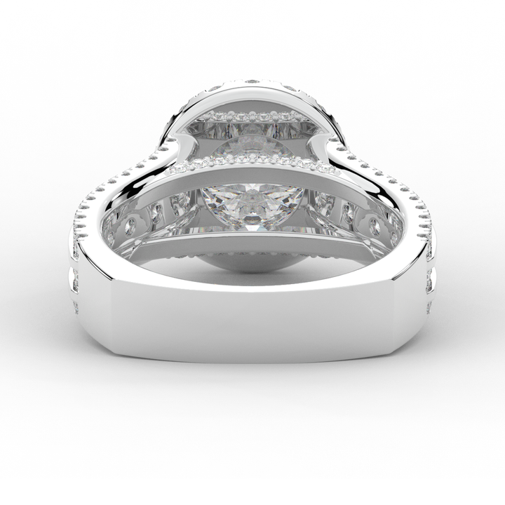 2.90CT.TW ROUND LAB DIAMOND HALO ENGAGEMENT RING - Nazarelle