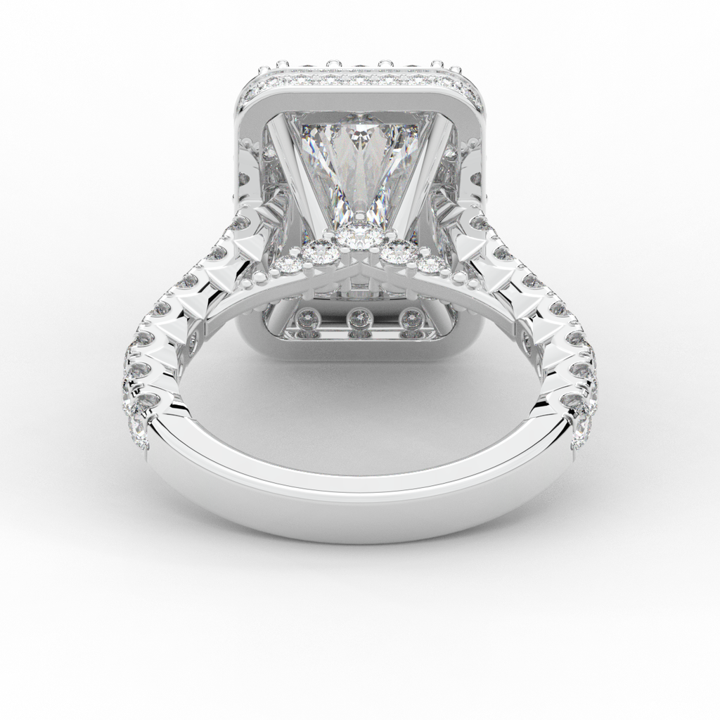 4.50CT.TW RADIANT LAB DIAMOND HALO ENGAGEMENT RING - Nazarelle