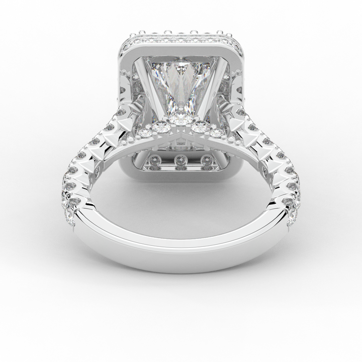 4.50CT.TW RADIANT LAB DIAMOND HALO ENGAGEMENT RING - Nazarelle