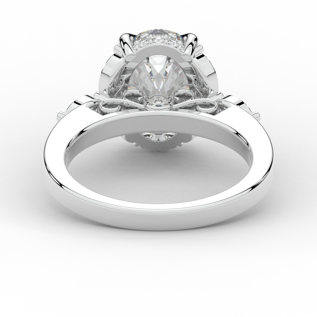 2.85CT.TW OVAL LAB DIAMOND ENGAGEMENT RING - Nazarelle