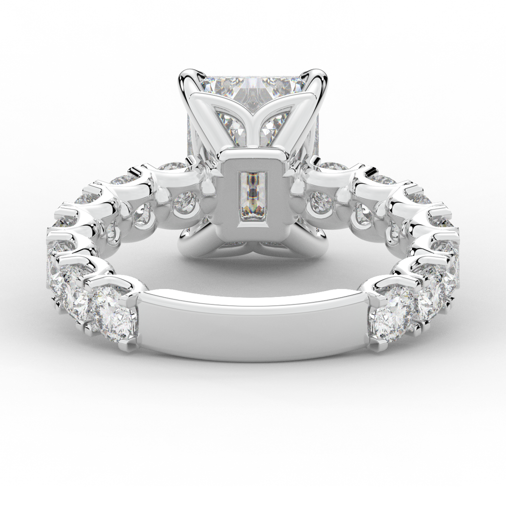 4.35CT.TW EMERALD CUT LAB DIAMOND ENGAGEMENT RING - Nazarelle