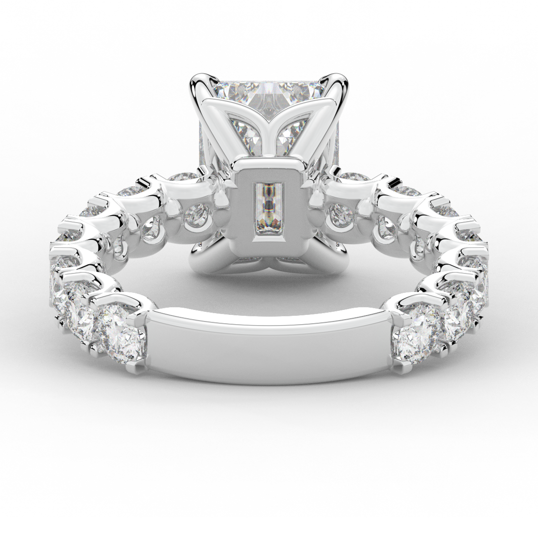 4.35CT.TW EMERALD CUT LAB DIAMOND ENGAGEMENT RING - Nazarelle