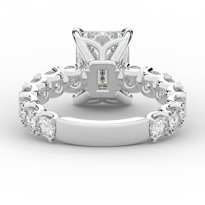 4.35CT.TW EMERALD CUT LAB DIAMOND ENGAGEMENT RING - Nazarelle