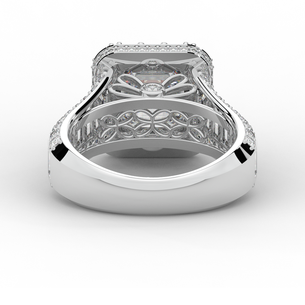 6.10CT.TW ASCHER LAB DIAMOND HALO ENGAGEMENT RING - Nazarelle