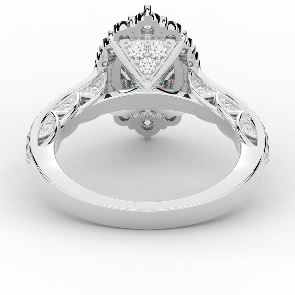 1.75CT.TW OVAL LAB DIAMOND HALO ENGAGEMENT RING - Nazarelle