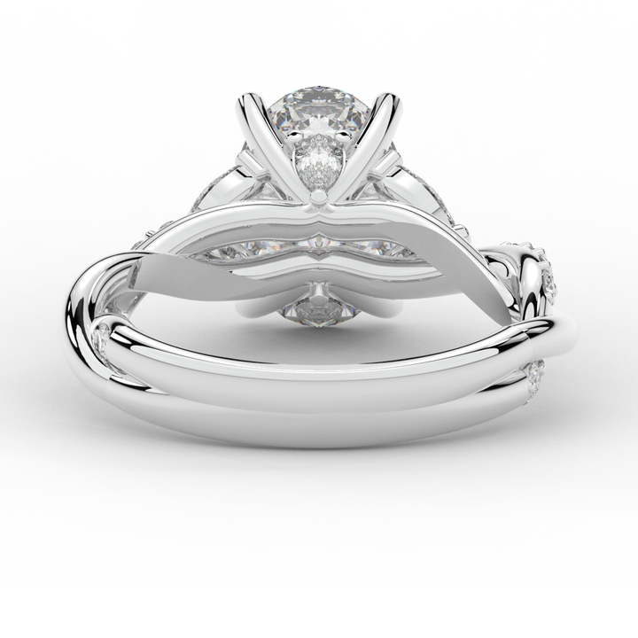 2.40CT.TW OVAL LAB DIAMOND TWIST ENGAGEMENT RING - Nazarelle