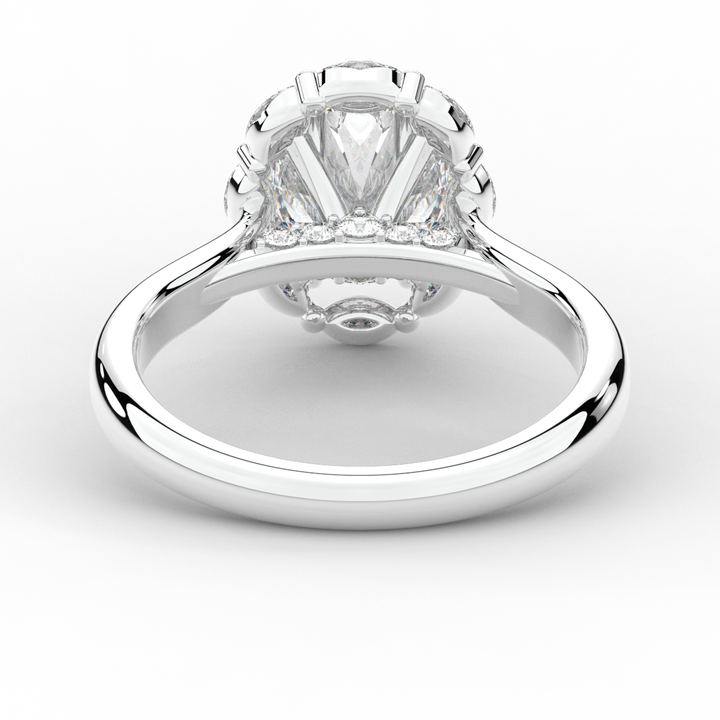1.90CT.TW OVAL LAB DIAMOND HALO ENGAGEMENT RING - Nazarelle