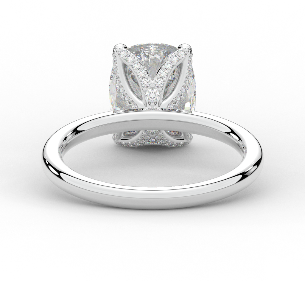 3.10CT.TW CUSHION LAB DIAMOND ENGAGEMENT RING - Nazarelle
