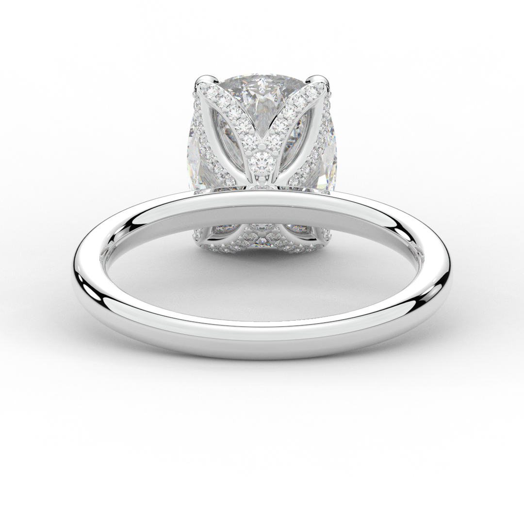 3.10CT.TW CUSHION LAB DIAMOND ENGAGEMENT RING - Nazarelle