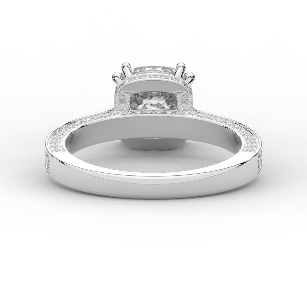 2.60CT.TW CUSHION LAB DIAMOND SOLITAIRE ENGAGEMENT RING - Nazarelle