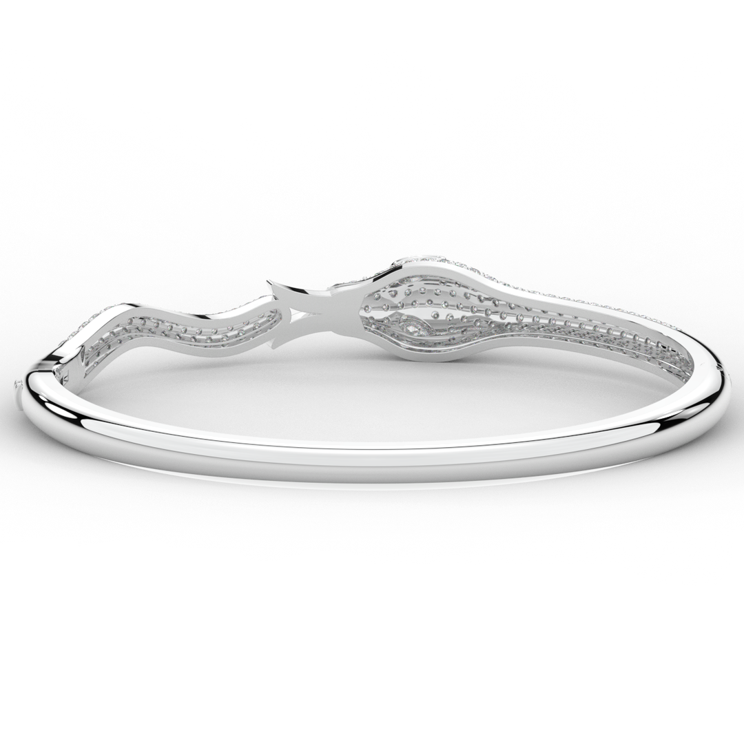 2.00CT.TW ROUND AND PEAR LAB DIAMOND SNAKE BANGLE - Nazarelle