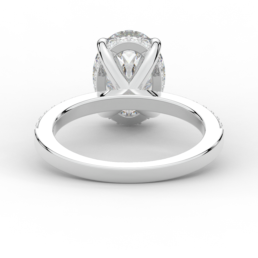 2.70CT.TW OVAL LAB DIAMOND SOLITAIRE ENGAGEMENT RING - Nazarelle