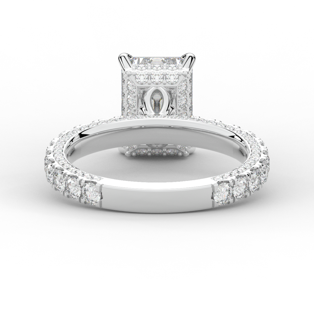 3.00CT.TW EMERALD CUT LAB DIAMOND ENGAGEMENT RING - Nazarelle