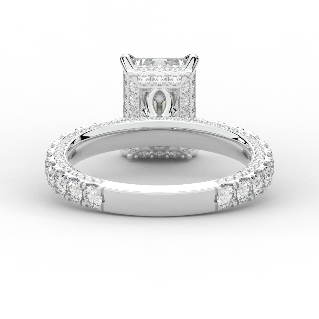 3.00CT.TW EMERALD CUT LAB DIAMOND ENGAGEMENT RING - Nazarelle