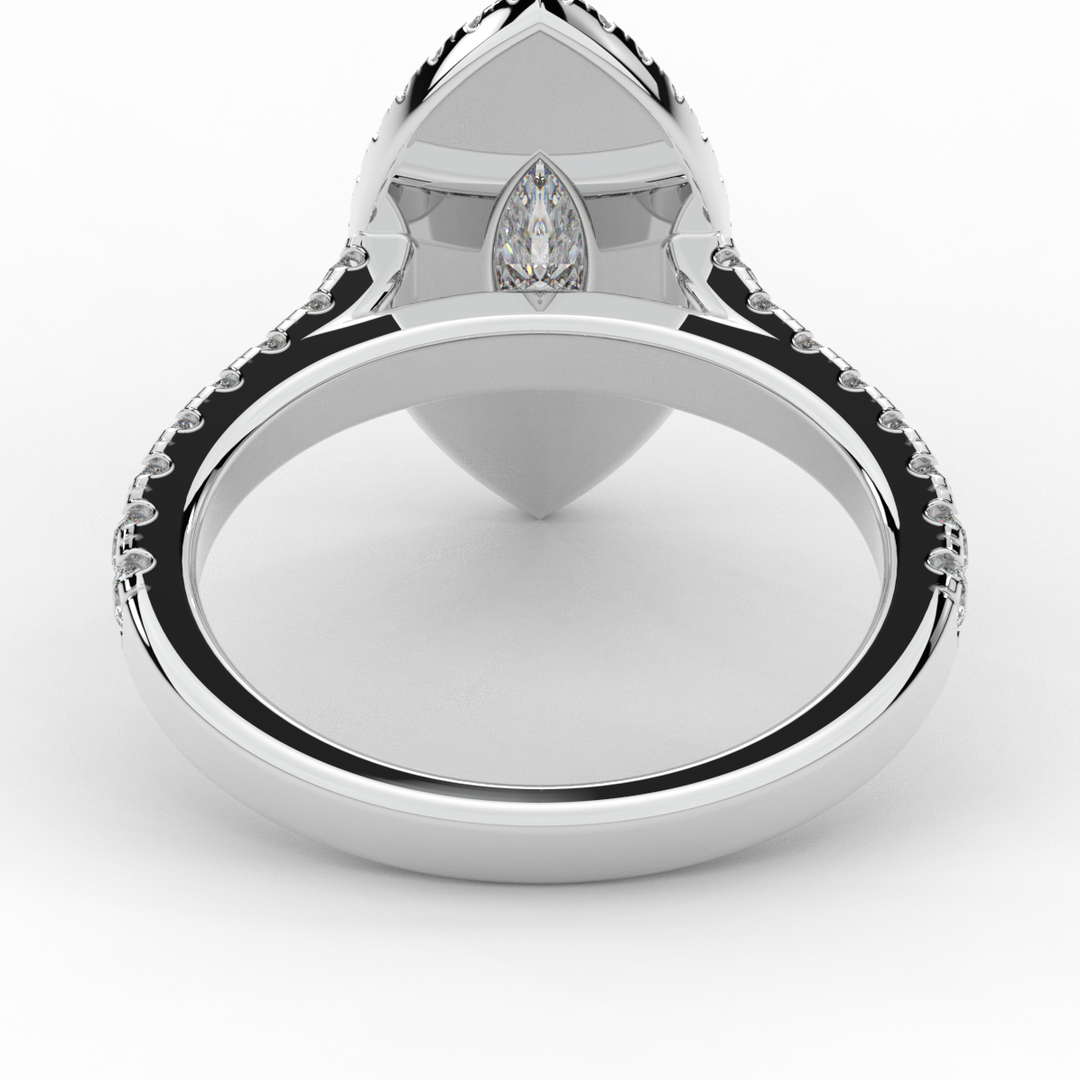 1.00CT.TW MARQUISE LAB DIAMOND HALO ENGAGEMENT RING - Nazarelle