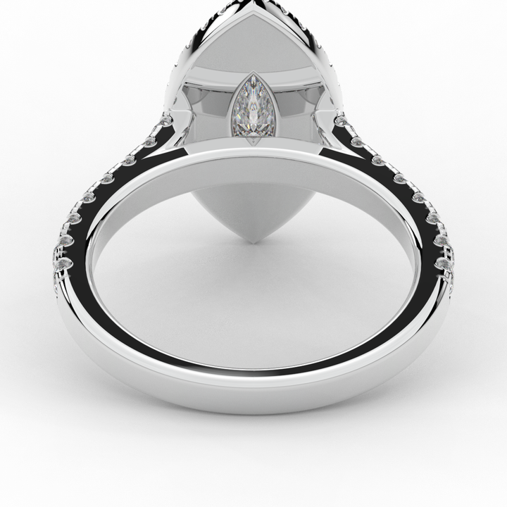 1.00CT.TW MARQUISE LAB DIAMOND HALO ENGAGEMENT RING - Nazarelle