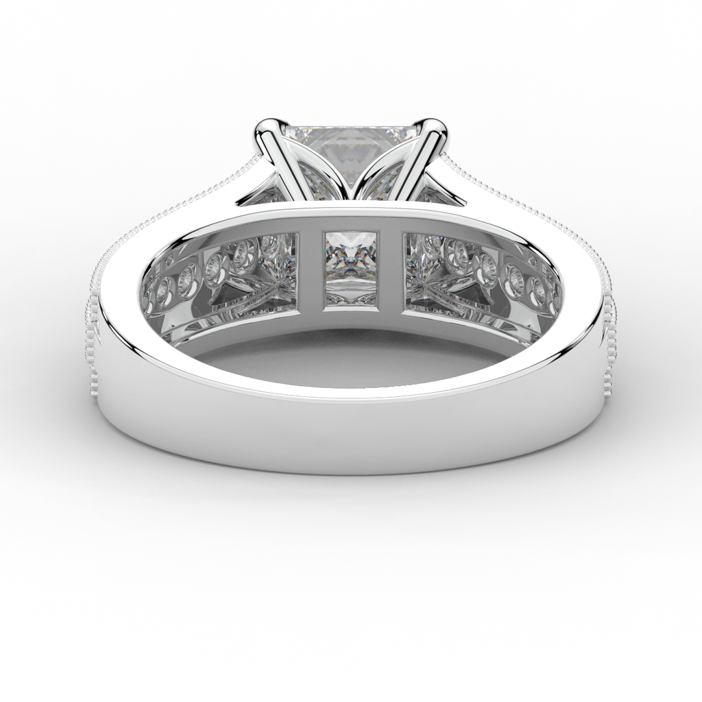 3.55CT.TW PRINCESS LAB DIAMOND ENGAGEMENT RING - Nazarelle