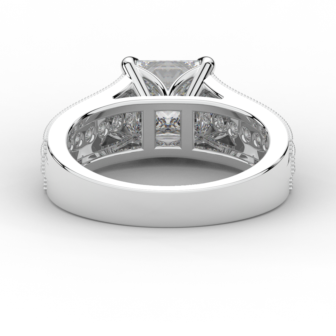 3.55CT.TW PRINCESS LAB DIAMOND ENGAGEMENT RING - Nazarelle