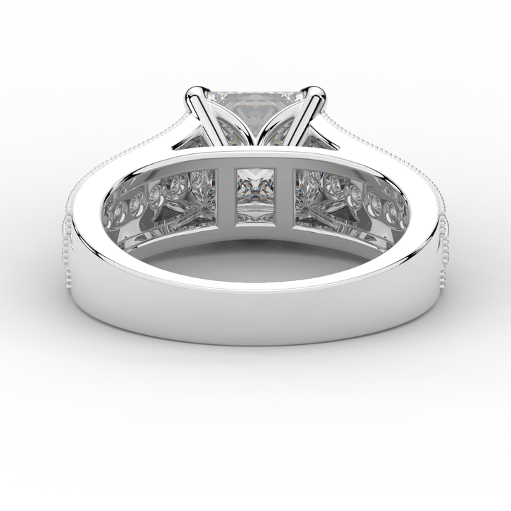 3.55CT.TW PRINCESS LAB DIAMOND ENGAGEMENT RING - Nazarelle