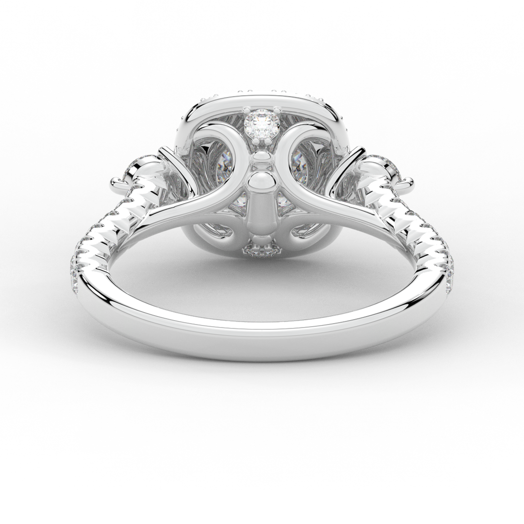 1.75CT.TW ROUND LAB DIAMOND HALO ENGAGEMENT RING - Nazarelle