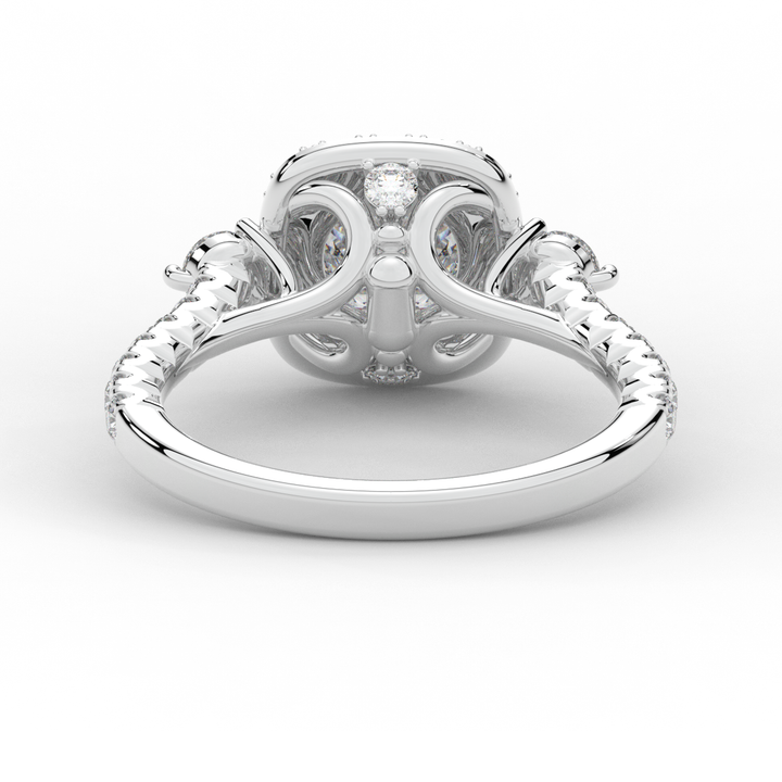 1.75CT.TW ROUND LAB DIAMOND HALO ENGAGEMENT RING - Nazarelle