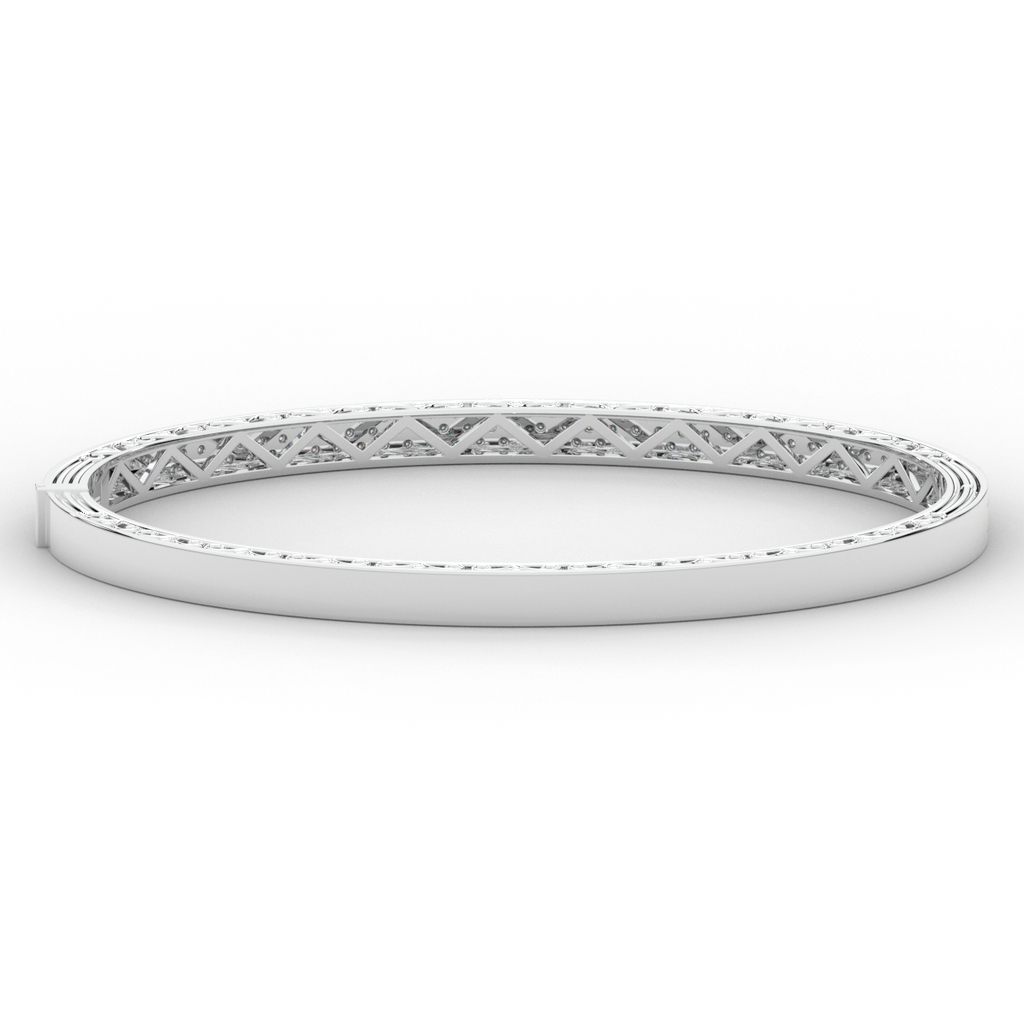 0.75CT.TW 3 ROW ROUND LAB DIAMOND  BANGLE - Nazarelle