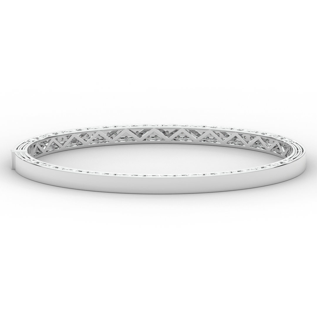 0.75CT.TW 3 ROW ROUND LAB DIAMOND  BANGLE - Nazarelle