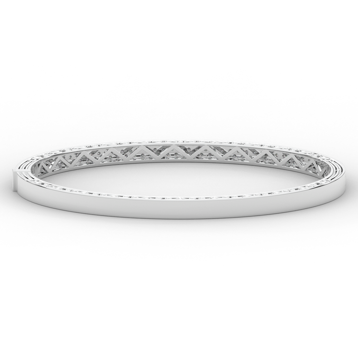 0.75CT.TW 3 ROW ROUND LAB DIAMOND  BANGLE - Nazarelle