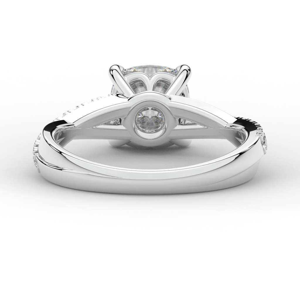 2.20CT.TW CUSHION LAB DIAMOND TWISTBAND ENGAGEMENT RING - Nazarelle