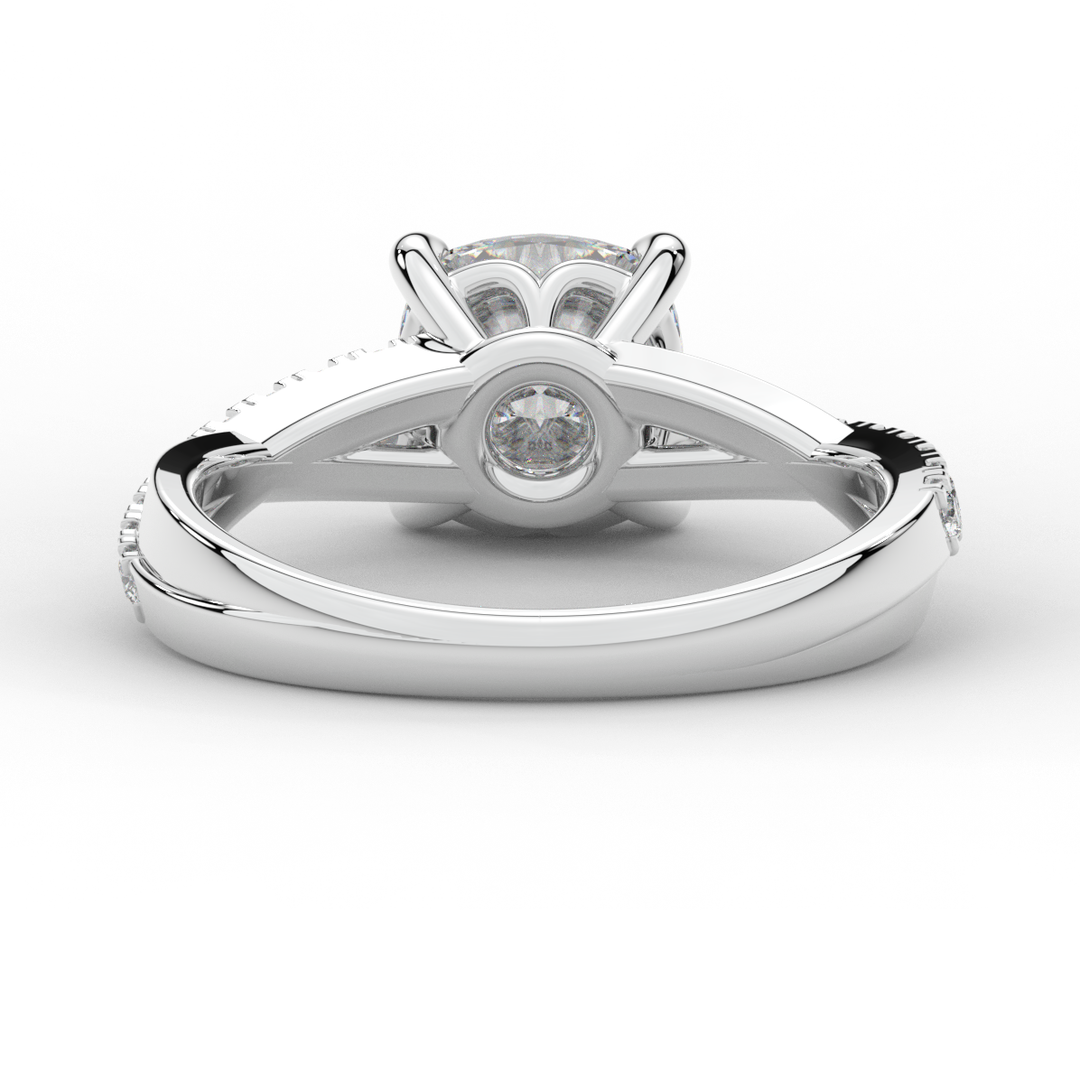 2.20CT.TW CUSHION LAB DIAMOND TWISTBAND ENGAGEMENT RING - Nazarelle