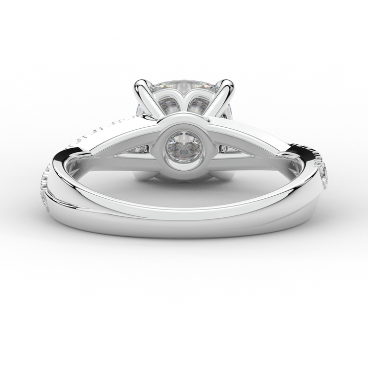 2.20CT.TW CUSHION LAB DIAMOND TWISTBAND ENGAGEMENT RING - Nazarelle