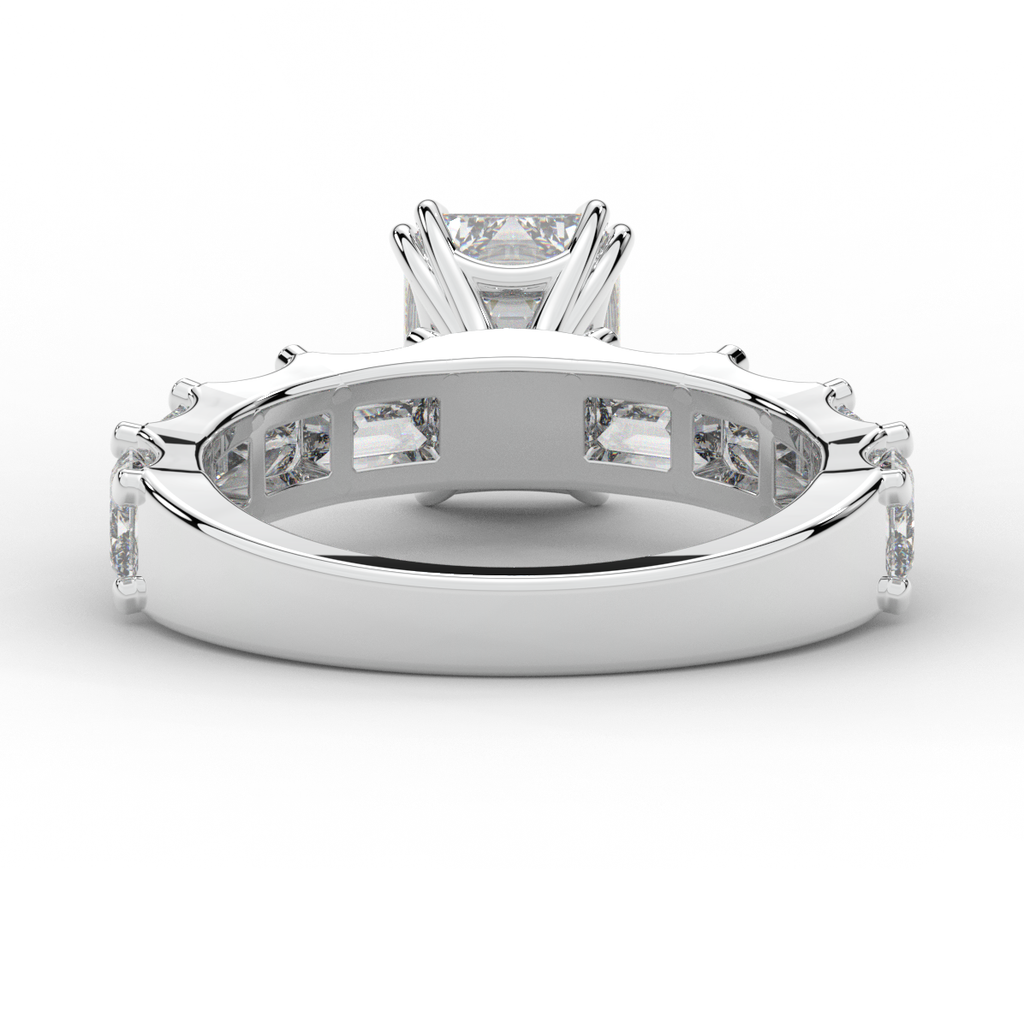 3.75CT.TW EMERALD CUT LAB DIAMOND SOLITAIRE ENGAGEMENT RING - Nazarelle