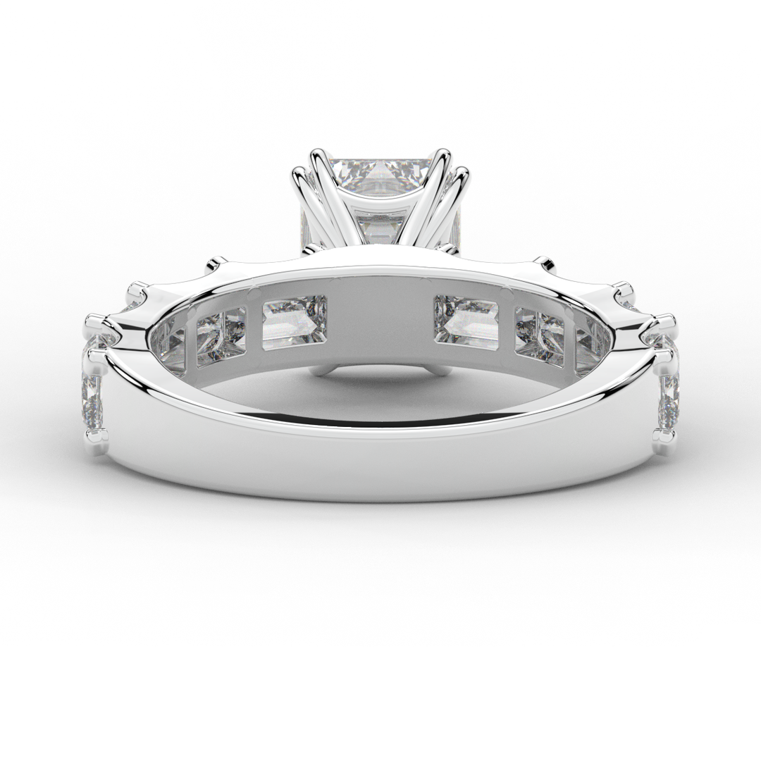 3.75CT.TW EMERALD CUT LAB DIAMOND SOLITAIRE ENGAGEMENT RING - Nazarelle