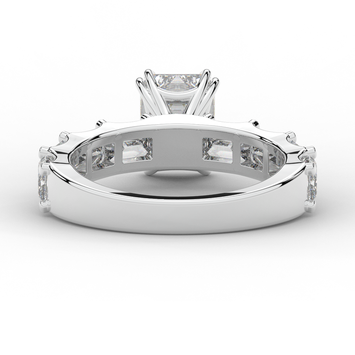 3.75CT.TW EMERALD CUT LAB DIAMOND SOLITAIRE ENGAGEMENT RING - Nazarelle