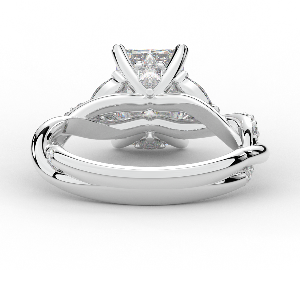 2.40CT.TW RADIANT LAB DIAMOND TWIST BAND ENGAGEMENT RING - Nazarelle