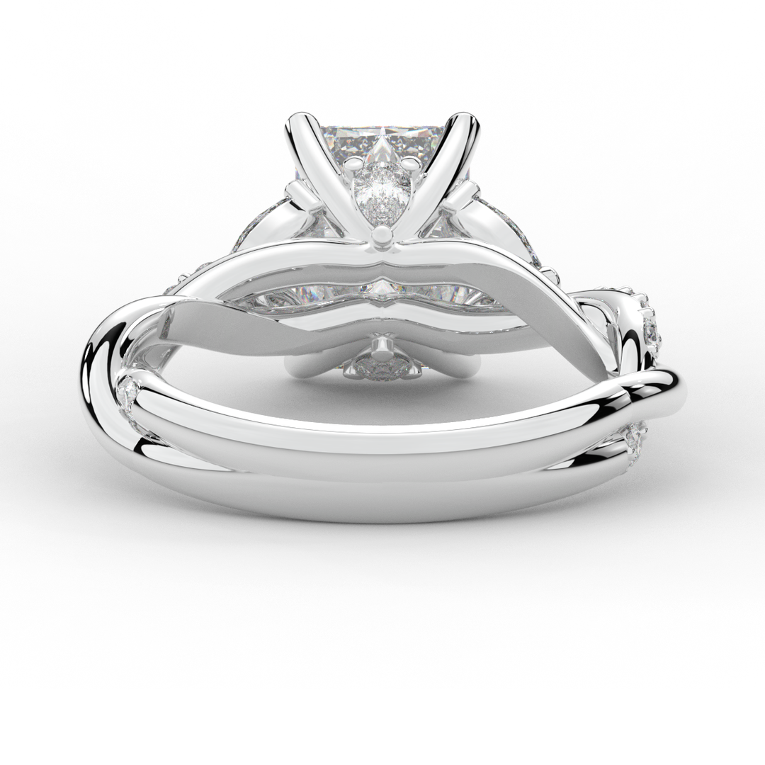 2.40CT.TW RADIANT LAB DIAMOND TWIST BAND ENGAGEMENT RING - Nazarelle