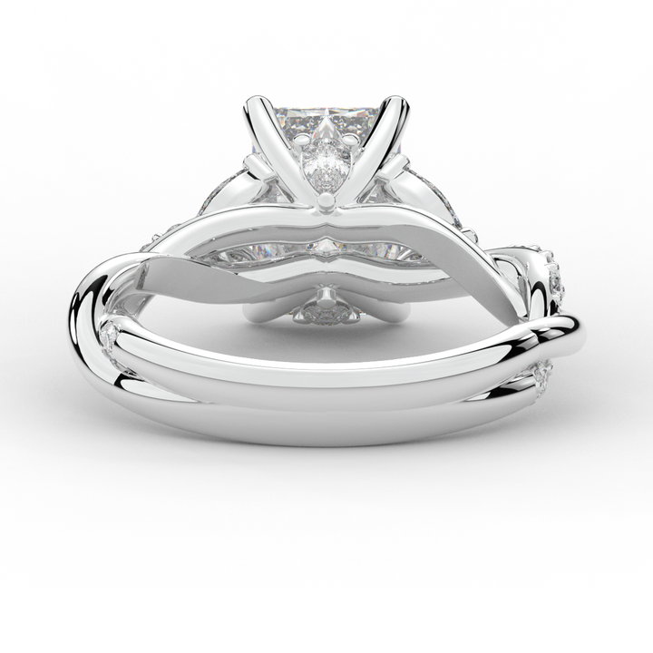 2.40CT.TW RADIANT LAB DIAMOND TWIST BAND ENGAGEMENT RING - Nazarelle