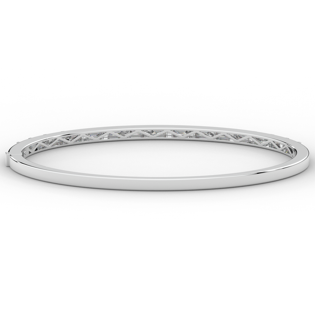 1.50CT.TW BAGUETTE LAB DIAMOND SHARED PRONG BANGLE - Nazarelle