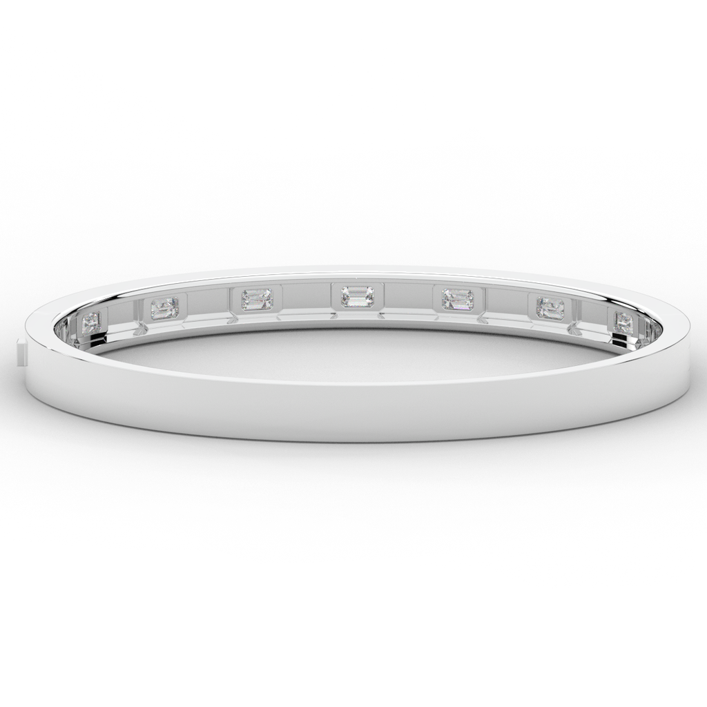 1.25CT.TW ROUND LAB DIAMOND BEZEL SET BANGLE - Nazarelle