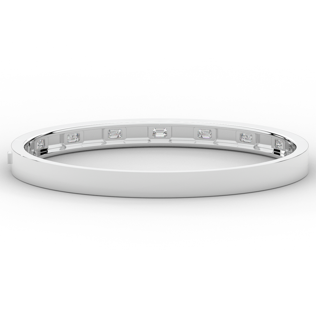 1.25CT.TW ROUND LAB DIAMOND BEZEL SET BANGLE - Nazarelle