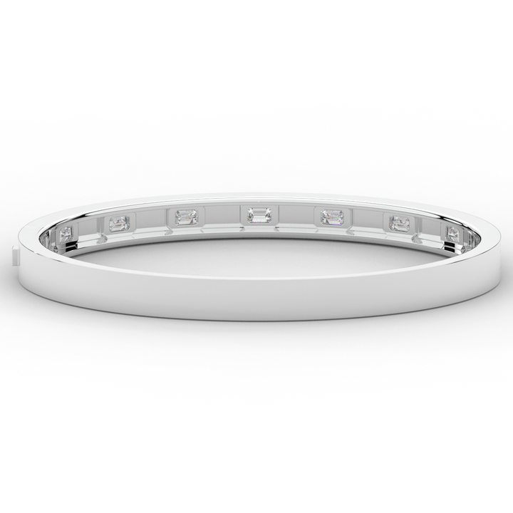 1.25CT.TW ROUND LAB DIAMOND BEZEL SET BANGLE - Nazarelle