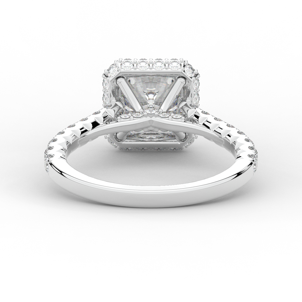 2.75CT.TW CUSHION LAB DIAMOND HALO ENGAGEMENT RING - Nazarelle