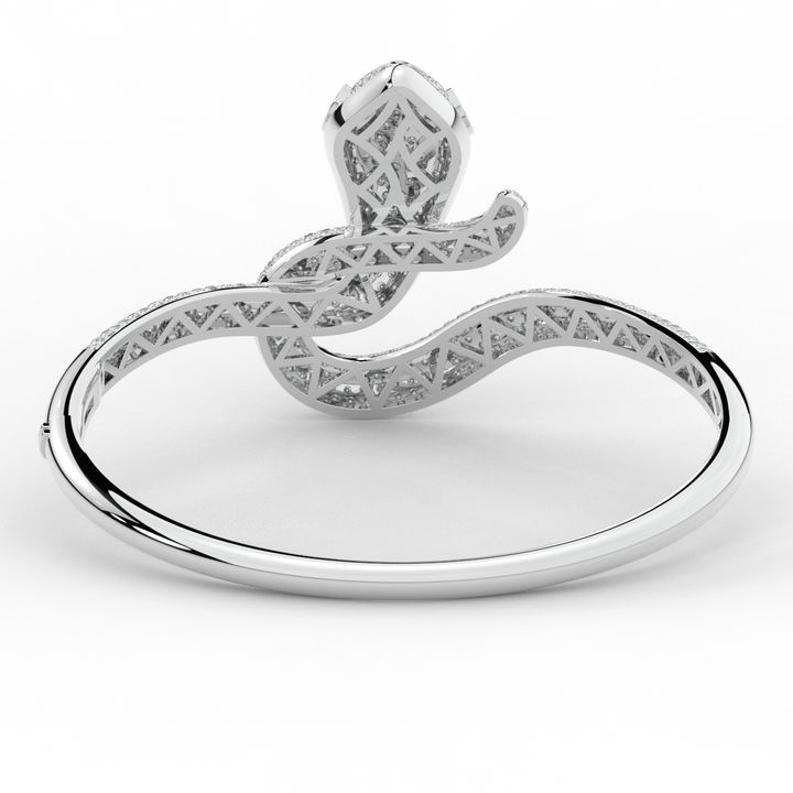 4.90CT.TW ROUND AND PEAR LAB DIAMOND SNAKE BANGLE - Nazarelle