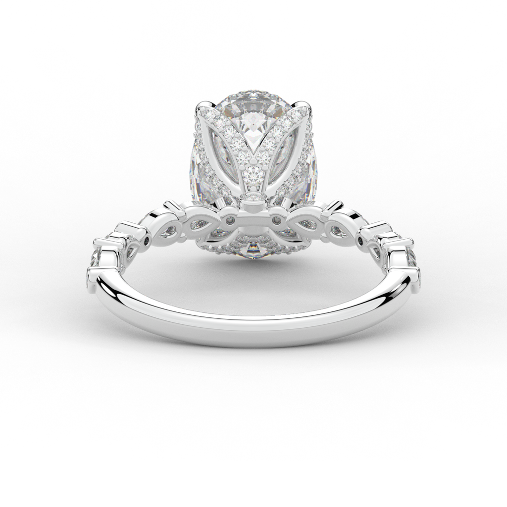 3.60CT.TW OVAL LAB DIAMOND SOLITAIRE ENGAGEMENT RING - Nazarelle