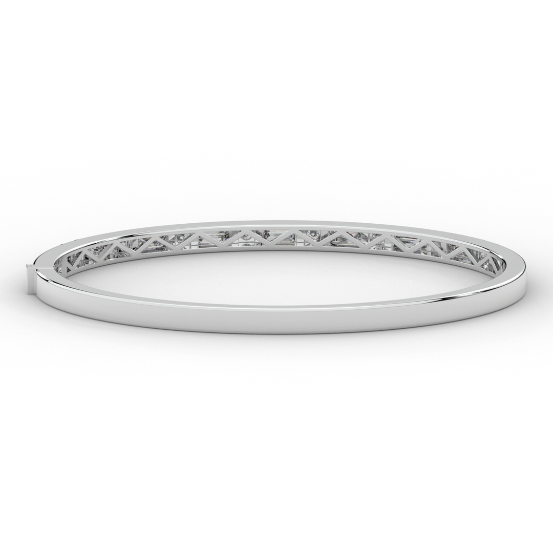 2.75CT.TW ROUND AND EMERALD CUT LAB DIAMOND SHARED PRONG BANGLE - Nazarelle