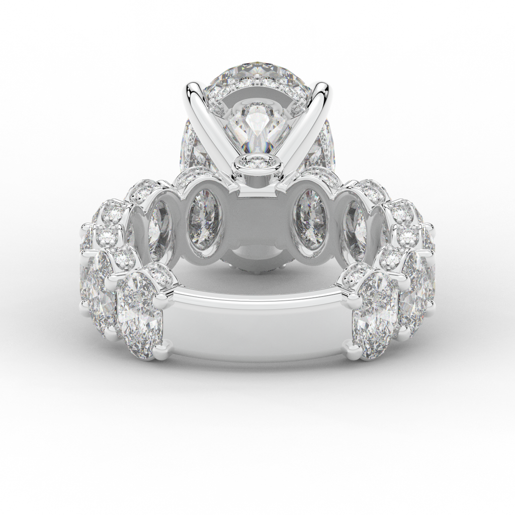 10.90CT.TW OVAL LAB DIAMOND SOLITAIRE ENGAGEMENT RING - Nazarelle