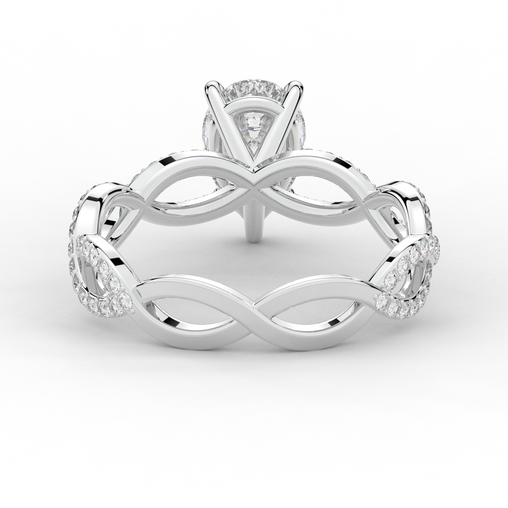 1.30CT.TW PEAR LAB DIAMOND TWIST BAND ENGAGEMENT RING - Nazarelle