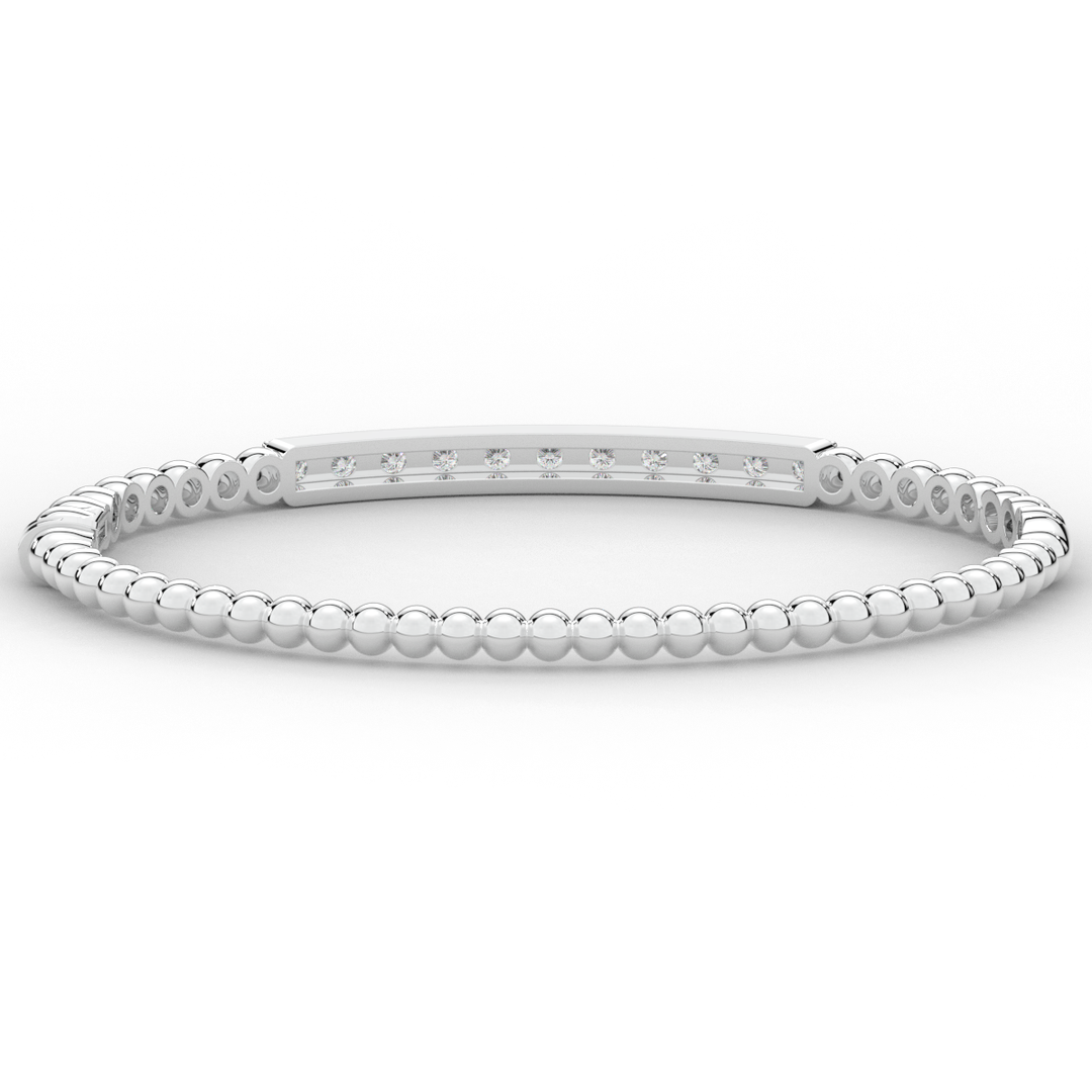 1.10CT.TW ROUND LAB DIAMOND BANGLE - Nazarelle